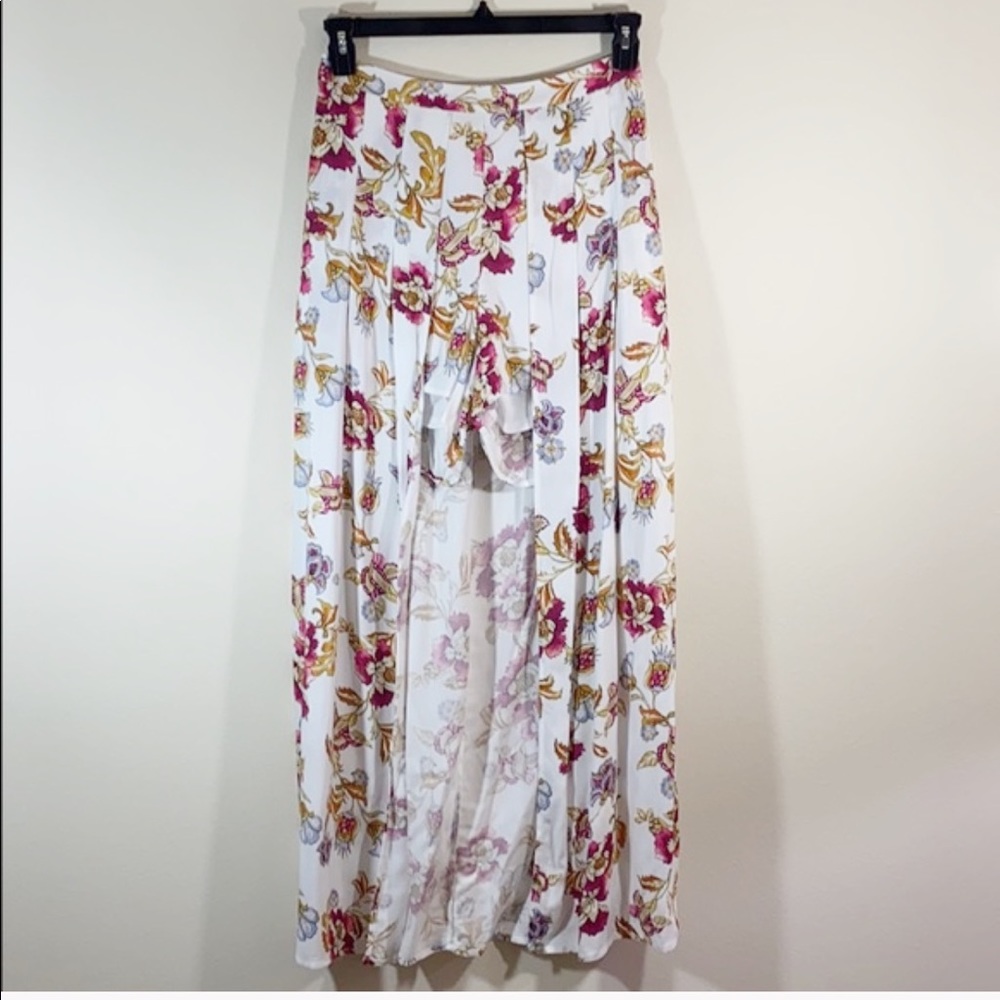 Miami Floral Print Maxi Skirt Overlay Shor…